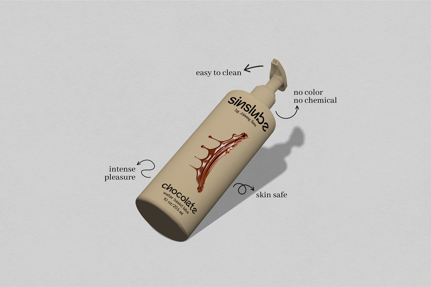 Chocolate flavored masturbation lube bottle by Johnny Sins