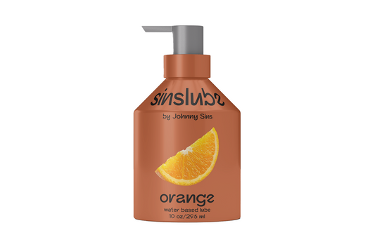 Orange flavored masturbation lube bottle by Johnny Sins